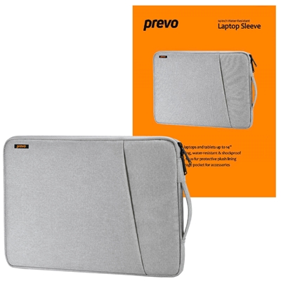prevo-14-inch-laptop-sleeve-side-pocket-cushioned-lining-light-grey