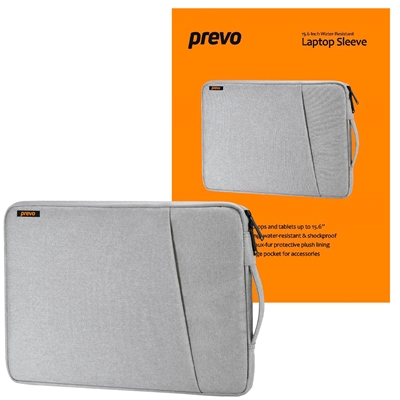 prevo-15-6-inch-laptop-sleeve-side-pocket-cushioned-lining-light-grey