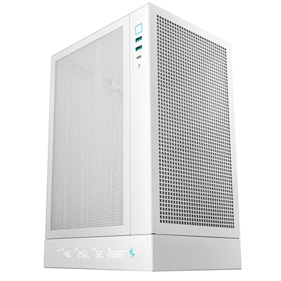 deepcool-ch170-digital-white-mini-itx-case-high-airflow-supports-water-cooling-ultra-quiet-operation-compact-design-for-efficient-space-management
