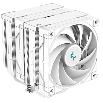 deepcool-ak620-wh-fan-cpu-cooler-universal-socket-dual-powerful-120mm-fdb-pwm-white-fans-1850rpm-6-heat-pipes-260w-heat-dissipation-power-unique-matrix-fin-design-white-edition