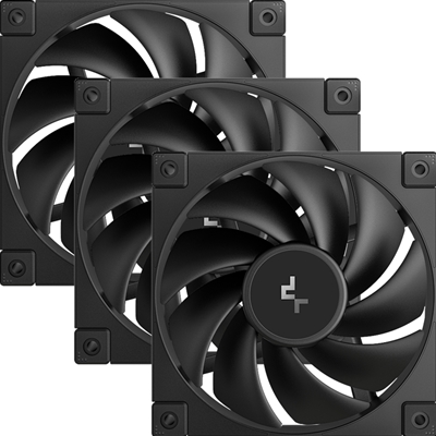 deepcool-fd12-120mm-case-fan-3-pack-pwm-control-high-airflow-low-noise-hydro-bearing-black-anti-vibration-pads-4-pin-connector