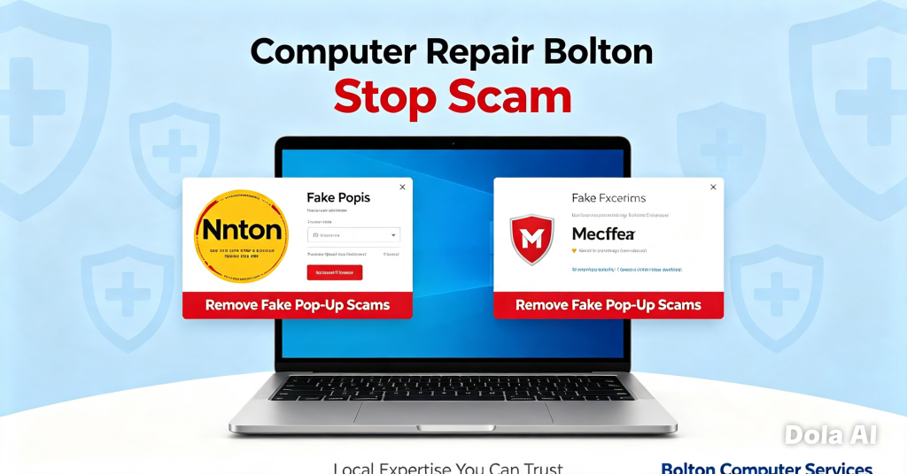 Fake Norton McAfee pop‑up removal Bolton – remove scam virus warnings