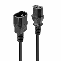 Lindy 30331 2m IEC C14 (Kettle) To IEC C13 (Kettle) Mains Extension Cable - Black