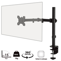 piXL Desk-Mounted Fully-Adjustable Single Monitor Arm for Screens up to 32 inch with VESA Mount & Built-In Cable Management