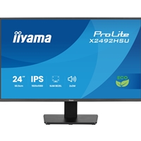 iiyama ProLite monitor X2492HSU-B1 24-Inch, Full HD, IPS, 120Hz, Black, 4-side slim bezel and B energy class, HDMI, Display Port, USB Hub
